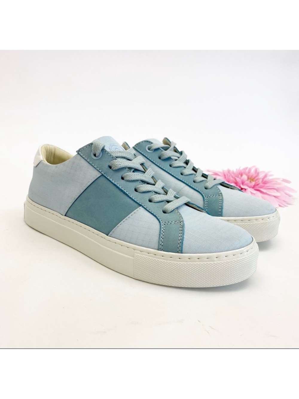 Greats Brooklyn Royale Suede Leather Canvas Sneakers: Two Tone Light Sky Blue